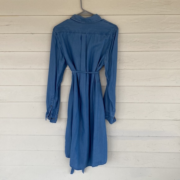Blue Denim Long Sleeve Button Up Dress - Picture 3 of 3